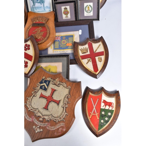 477 - A COLLECTION OF MILITARY RELATED ITEMS TO INCLUDE KENSINGTON SILKS, BDV cigarette silks, framed prin... 