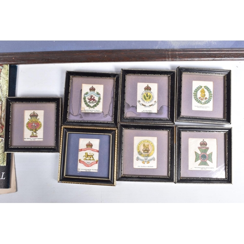 477 - A COLLECTION OF MILITARY RELATED ITEMS TO INCLUDE KENSINGTON SILKS, BDV cigarette silks, framed prin... 