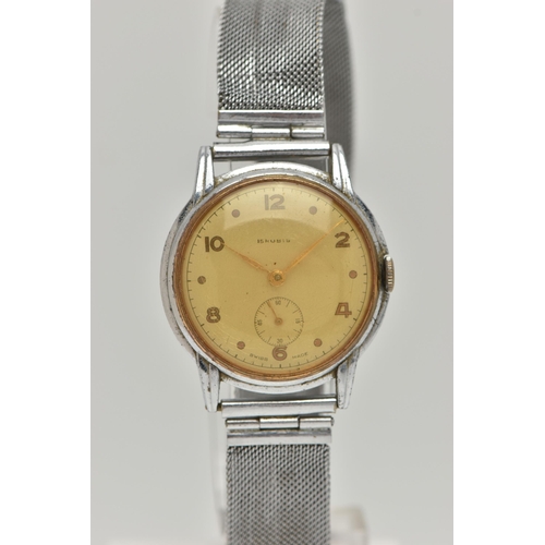 37 - A GENTS WRISTWATCH, manual wind, round dial signed '17 Rubis', alternating Arabic numerals and spot ... 