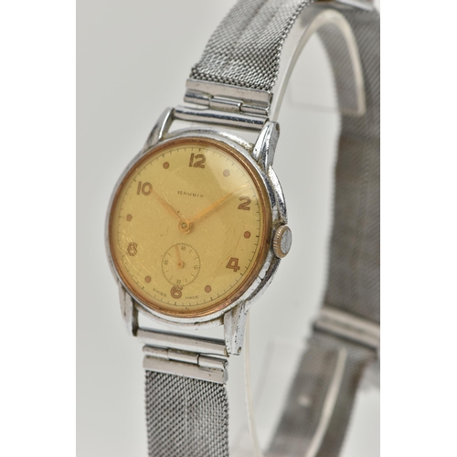 37 - A GENTS WRISTWATCH, manual wind, round dial signed '17 Rubis', alternating Arabic numerals and spot ... 