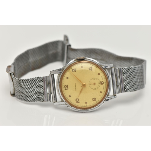 37 - A GENTS WRISTWATCH, manual wind, round dial signed '17 Rubis', alternating Arabic numerals and spot ... 