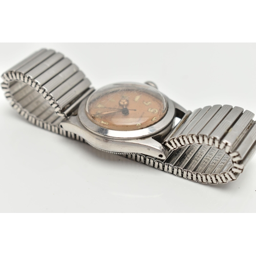 63 - A MID CENTURY 'ROLEX OYSTER PRECISION' WRISTWATCH, circa 1946, hand wound movement, round salmon 'Ca... 