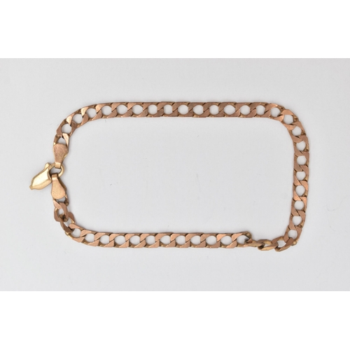 75 - A 9CT GOLD CURB LINK BRACELET, an AF flat link curb link bracelet, hallmarked 9ct Sheffield, approxi... 