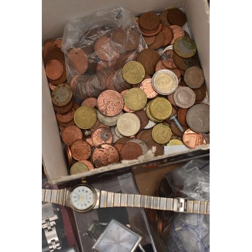 122 - A BOX OF ASSORTED WRISTWATCHES, to include a gents gold plated 'Sekonda' quartz, fitted with a tan s... 