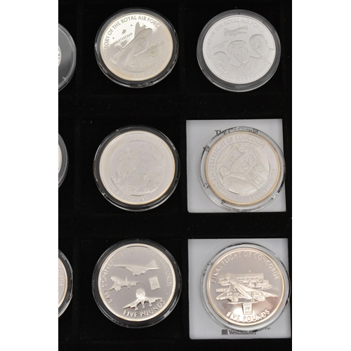 138 - A WESTMINSTER 3 TRAY BOX OF MAINLY CROWN SIZE SILVER COINS, TO INCLUDE 2006, 2007, 2009, 2010. 1OZ S... 