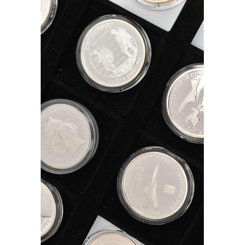 138 - A WESTMINSTER 3 TRAY BOX OF MAINLY CROWN SIZE SILVER COINS, TO INCLUDE 2006, 2007, 2009, 2010. 1OZ S... 