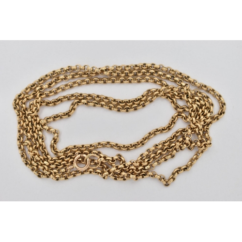 94 - A 9CT GOLD FINE BELCHER CHAIN NECKLACE, fitted with a spring clasp, hallmarked 9ct London import, le... 