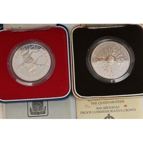 96 - ASSORTED COINS, to include a cased 'Elizabeth II 1977' commemorative coin, a cased a 'Silver Proof C... 