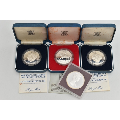 97 - ASSORTED COINS, to include two cased 'Silver Proof Coin, Commemorating The Marriage of His Royal Hig... 