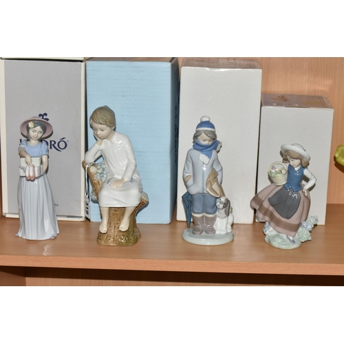 318 - FOUR BOXED LLADRO FIGURES, comprising The Thinker no 4876, sculptor Jose Roig, issued 1974-1993, Swe... 