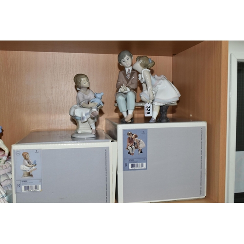 325 - TWO BOXED LLADRO COLLECTORS SOCIETY FIGURES, comprising no.7635 'Ten and Growing', signed and dated ... 