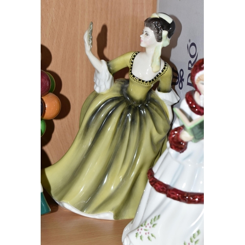 328 - A ROYAL DOULTON FIGURE 'TOM BROWN' HN2941 AND EIGHT ROYAL DOULTON LADY FIGURES, comprising 'The Old ... 