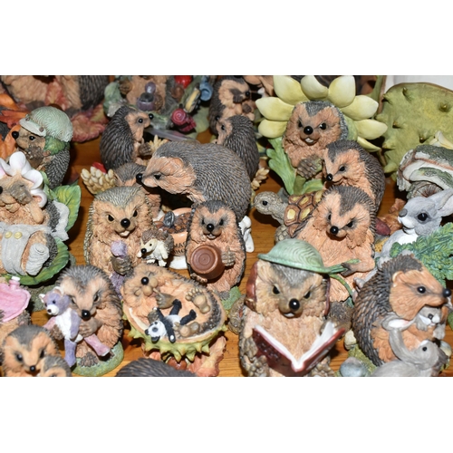 332 - A COLLECTION OF 'HEDGIES' HEDGEHOG RESIN FIGURES, in varying sizes, the largest 'Edward', height 25c... 