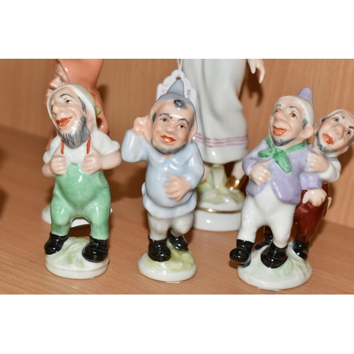 314 - A SET OF ROYAL DUX FIGURES OF 'SNOW WHITE AND SEVEN DWARFS', each bearing the Royal Dux pink triangl... 