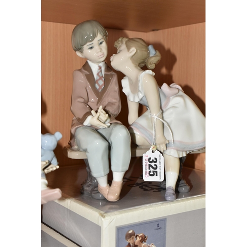 325 - TWO BOXED LLADRO COLLECTORS SOCIETY FIGURES, comprising no.7635 'Ten and Growing', signed and dated ... 