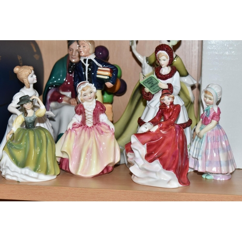 328 - A ROYAL DOULTON FIGURE 'TOM BROWN' HN2941 AND EIGHT ROYAL DOULTON LADY FIGURES, comprising 'The Old ... 