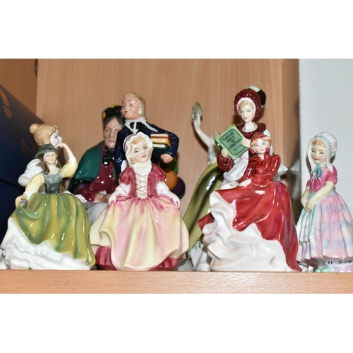 328 - A ROYAL DOULTON FIGURE 'TOM BROWN' HN2941 AND EIGHT ROYAL DOULTON LADY FIGURES, comprising 'The Old ... 