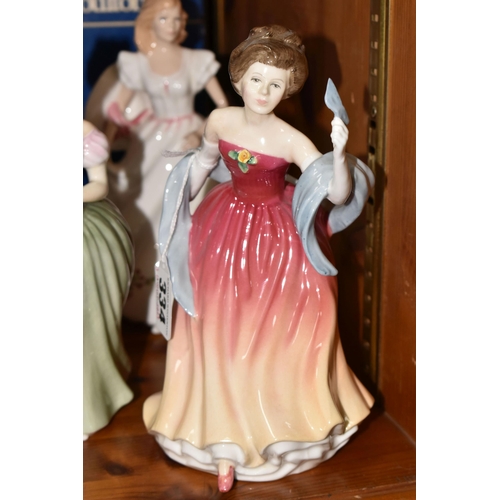 334 - SIX ROYAL DOULTON LADY FIGURES, comprising 'Amy' HN3854, 'Amy's Sister' HN3445, 'Autumn Breezes' HN1... 