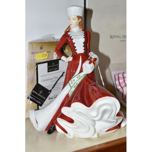 336 - SIX BOXED ROYAL DOULTON LADY FIGURES, comprising 'Kate' HN5527, 'Christmas Day 2007' HN4911, petite ... 