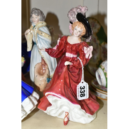 338 - SIX ROYAL DOULTON LADY FIGURES, comprising 'Patricia Figure of the Year 1993' HN3365, 'Eliza Farren ... 