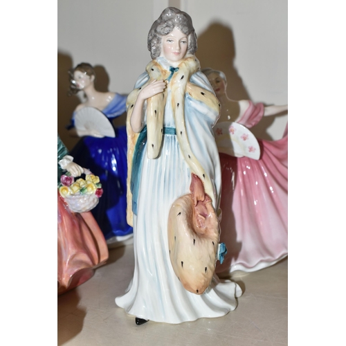 338 - SIX ROYAL DOULTON LADY FIGURES, comprising 'Patricia Figure of the Year 1993' HN3365, 'Eliza Farren ... 