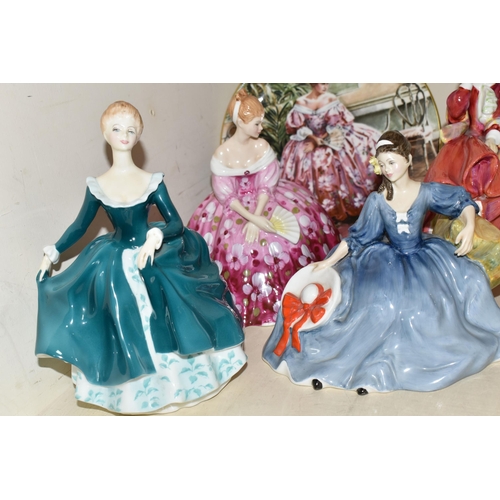 342 - SIX ROYAL DOULTON LADY FIGURES AND A COLLECTORS PLATE, comprising 'Penelope' HN1901, 'Elyse' HN2429,... 