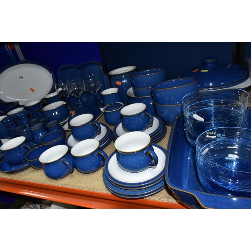 356 - A SIXTY NINE PIECE DENBY 'IMPERIAL BLUE' DINNER SERVICE, comprising a covered casserole dish, a roas... 