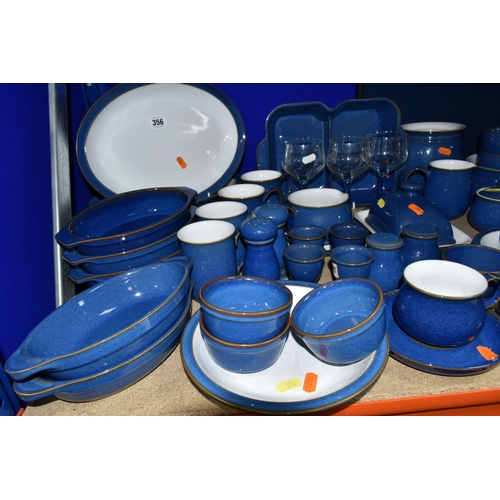 356 - A SIXTY NINE PIECE DENBY 'IMPERIAL BLUE' DINNER SERVICE, comprising a covered casserole dish, a roas... 