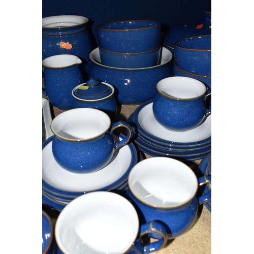 356 - A SIXTY NINE PIECE DENBY 'IMPERIAL BLUE' DINNER SERVICE, comprising a covered casserole dish, a roas... 