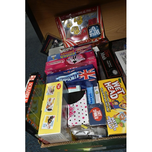 372 - TWO BOXES AND LOOSE OF BOARD GAMES, etc, including XBOX 360 FIFA 13 and FIFA 14, board games include... 