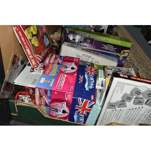 372 - TWO BOXES AND LOOSE OF BOARD GAMES, etc, including XBOX 360 FIFA 13 and FIFA 14, board games include... 