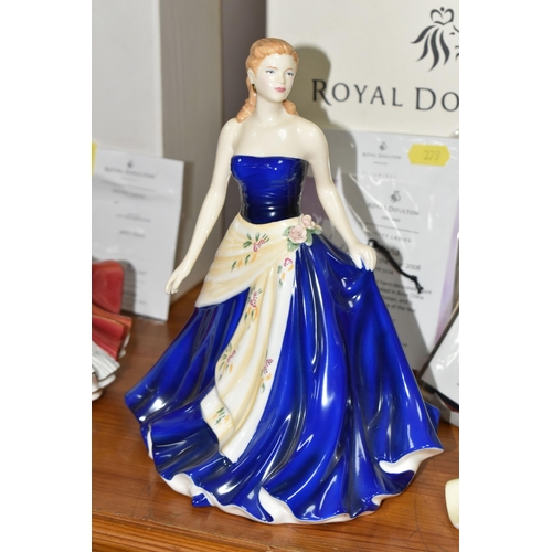 379 - SIX BOXED ROYAL DOULTON FIGURINES, comprising Pretty Ladies: Christmas Day 2007 HN4911, Georgia - Fi... 