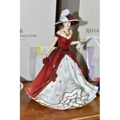 379 - SIX BOXED ROYAL DOULTON FIGURINES, comprising Pretty Ladies: Christmas Day 2007 HN4911, Georgia - Fi... 