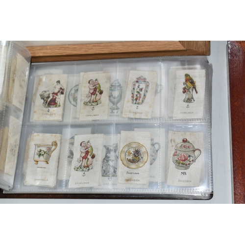 403 - TWO CIGARETTE CARD ALBUMS AND A BOX OF CIGARETTE CARDS containing a miscellaneous collection of sets... 