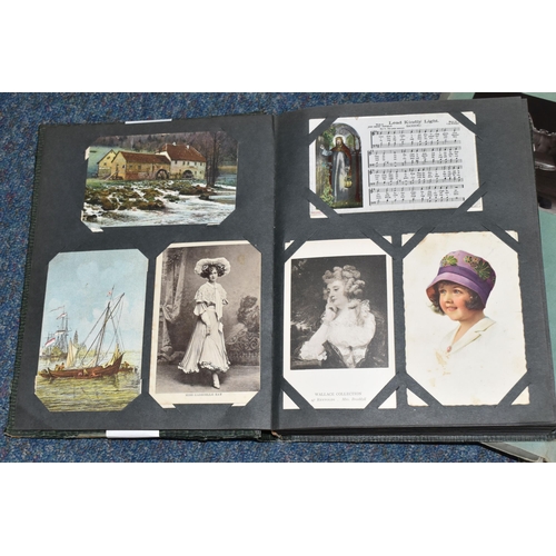 406 - TWO ALBUMS OF POSTCARDS containing approximately 501 early 20th century postcards, (with exceptions)... 