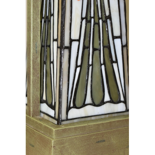 420 - A MODERN TIFFANY STYLE LAMP, produced for Kind Light Manufactory in 2005, twin bulbs to the top with... 