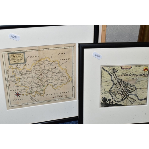 445 - A SELECTION OF ANTIQUE MAPS OF STAFFORD AND STAFFORDSHIRE ETC, to include Pieter Van Den Keere - Sta... 