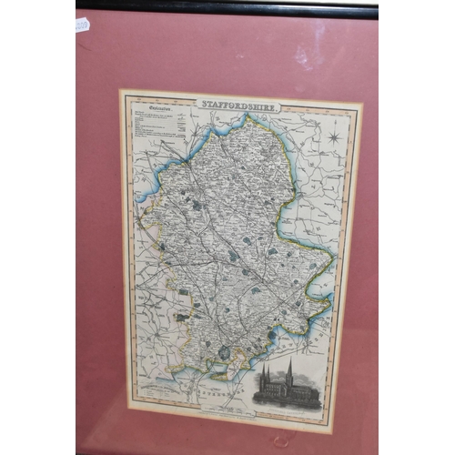 445 - A SELECTION OF ANTIQUE MAPS OF STAFFORD AND STAFFORDSHIRE ETC, to include Pieter Van Den Keere - Sta... 