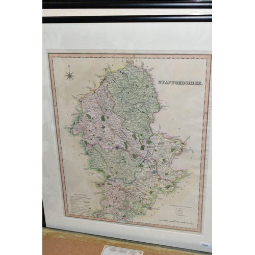 445 - A SELECTION OF ANTIQUE MAPS OF STAFFORD AND STAFFORDSHIRE ETC, to include Pieter Van Den Keere - Sta... 