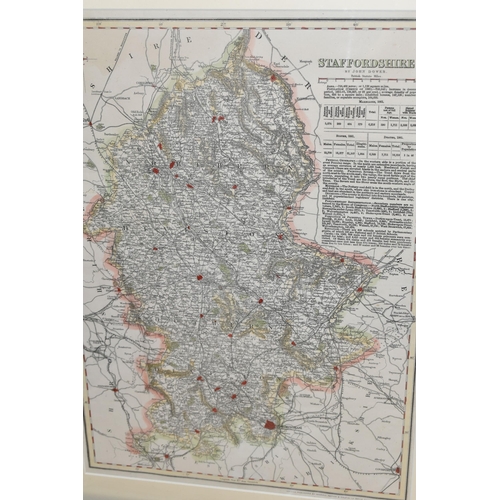 445 - A SELECTION OF ANTIQUE MAPS OF STAFFORD AND STAFFORDSHIRE ETC, to include Pieter Van Den Keere - Sta... 