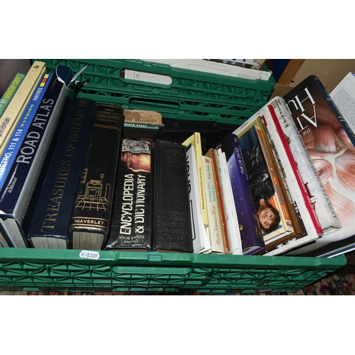 451 - FOUR BOXES AND LOOSE BOOKS, PICTURES AND SUNDRY ITEMS, to include approximately eighty books, titles... 