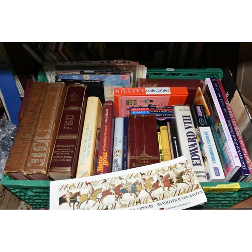 451 - FOUR BOXES AND LOOSE BOOKS, PICTURES AND SUNDRY ITEMS, to include approximately eighty books, titles... 