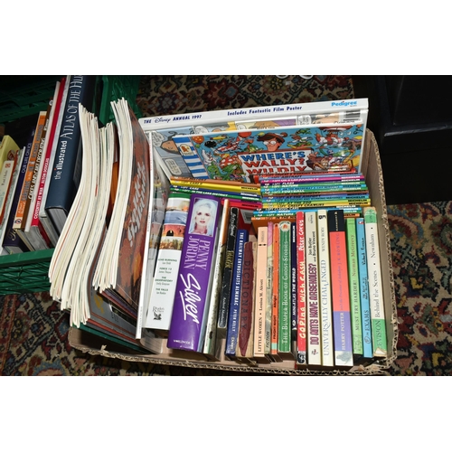 451 - FOUR BOXES AND LOOSE BOOKS, PICTURES AND SUNDRY ITEMS, to include approximately eighty books, titles... 