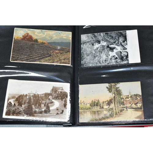 412 - POSTCARDS, Five Albums containing a collection of approximately 685 eclectic early-late 20th century... 