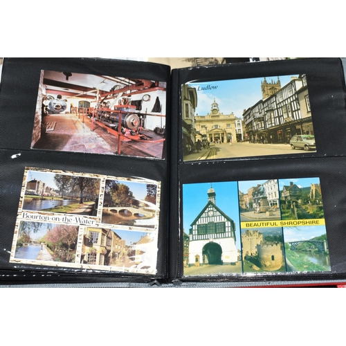 412 - POSTCARDS, Five Albums containing a collection of approximately 685 eclectic early-late 20th century... 