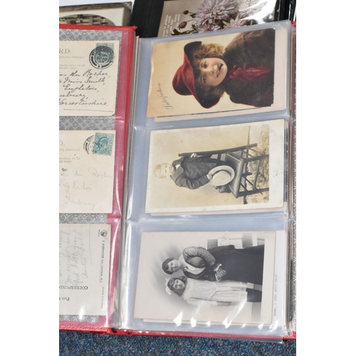 412 - POSTCARDS, Five Albums containing a collection of approximately 685 eclectic early-late 20th century... 