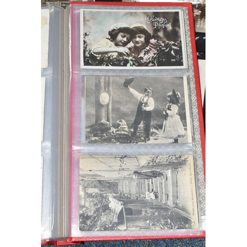 412 - POSTCARDS, Five Albums containing a collection of approximately 685 eclectic early-late 20th century... 