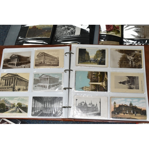 412 - POSTCARDS, Five Albums containing a collection of approximately 685 eclectic early-late 20th century... 