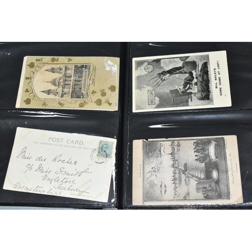 412 - POSTCARDS, Five Albums containing a collection of approximately 685 eclectic early-late 20th century... 