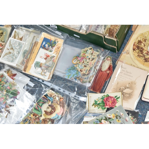 417 - A LARGE COLLECTION OF VICTORIAN/EDWARDIAN EPHEMERA comprising of approximately 850 greetings card, s... 